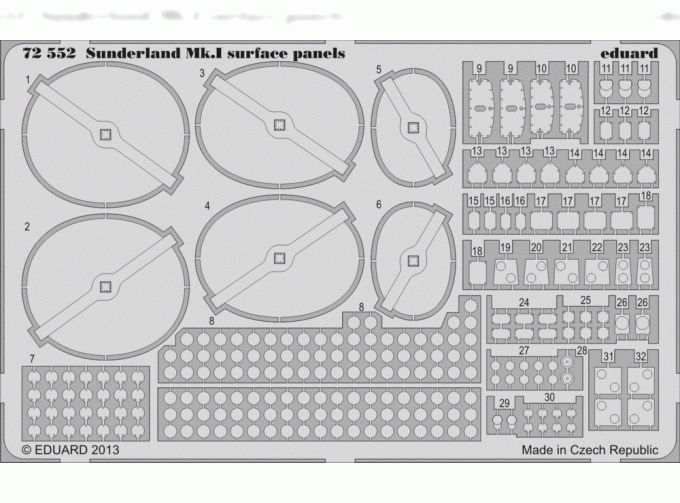 Фототравление для Sunderland Mk.I surface panels