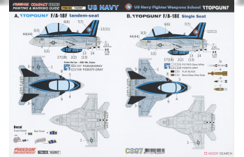 Сборная модель F/A-18E/F Super Hornet US NAVY - VFC-12 adversary squadron, "" Top Gun"" 2 in 1 ,Include 1 All Kits, "