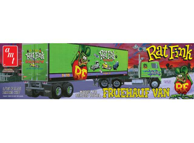 Сборная модель Fruehauf Beaded Van Trailer Hauler Rat Fink, plastic modelkit