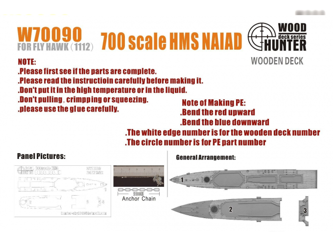 Набор деталей HMS Naiad (DIDO Class Light Cruiser) (Flyhawk FH1112)