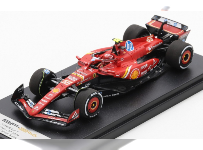 FERRARI F1 Sf-24 Team Scuderia Ferrari №55 Winner Mexico Gp (2024) Carlos Sainz, Red White Black