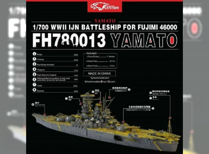 Фототравление IJN Yamato Detail Parts for Fujimi