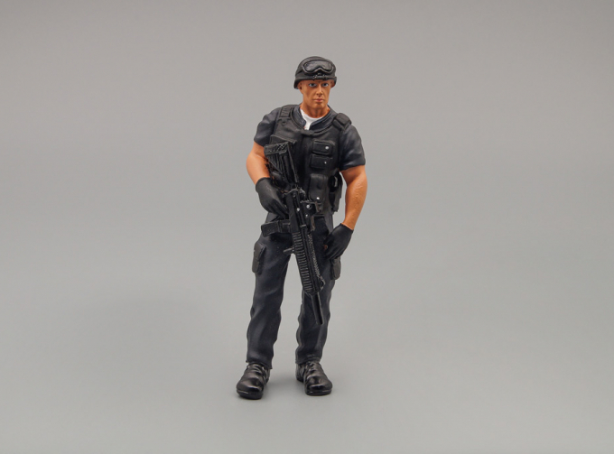 FIGURES SOLDATO COMANDANTE SWAT CON FUCILE - SOLDIER CHIEF SWAT WITH RIFLE GUN