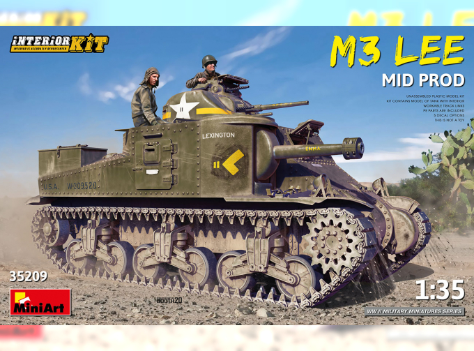 Сборная модель Американский танк M3 LEE с интерьером