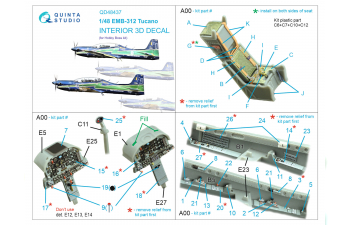 3D Декаль интерьера кабины P-47D-25 Thunderbolt (Miniart)