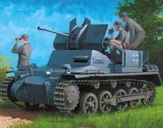 Сборная модель ЗСУ German Flakpanzer IA w/Ammo Trailer