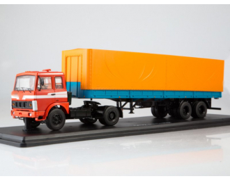 Maz 5432 Truck With Semitrailer Минский 93971 Red / Blue / Orange