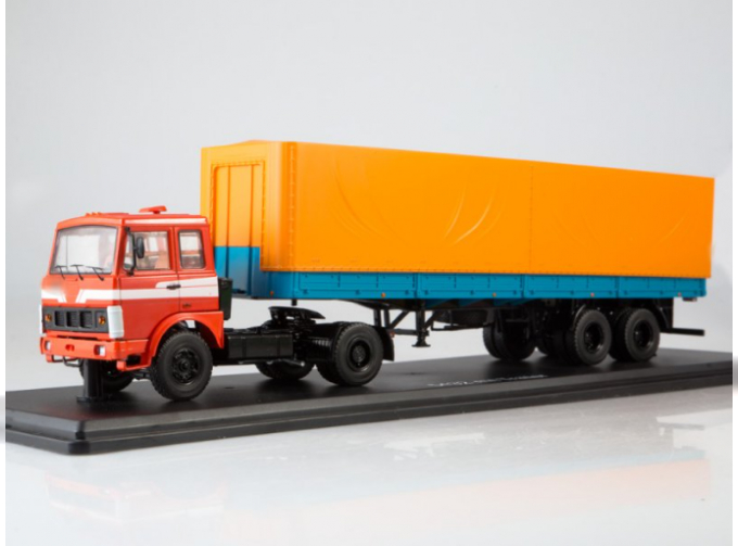 Maz 5432 Truck With Semitrailer Минский 93971 Red / Blue / Orange