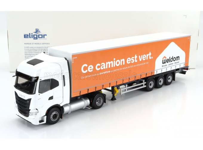 IVECO FIAT S-way Np Truck Telonato Weldom Transports 2021, White Orange