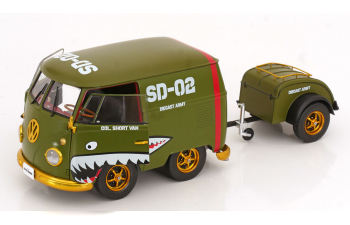 VOLKSWAGEN T1 Kool Kombi Army Fighter (2023), olive-green golden red