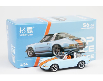 PORSCHE 964 Targa Singer, light blue / orange