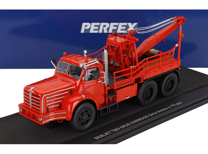 BERLIET Tbo Tractor Truck Grue Garwood 3-assi (1962), Red