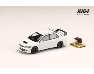 MITSUBISHI Lancer Evolution 8 MR GSR with engine display model, white solid