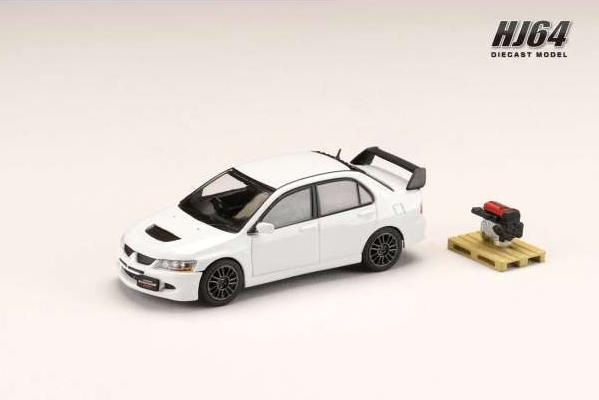 MITSUBISHI Lancer Evolution 8 MR GSR with engine display model, white solid