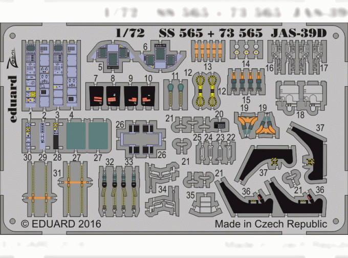 Цветное фототравление для JAS-39D