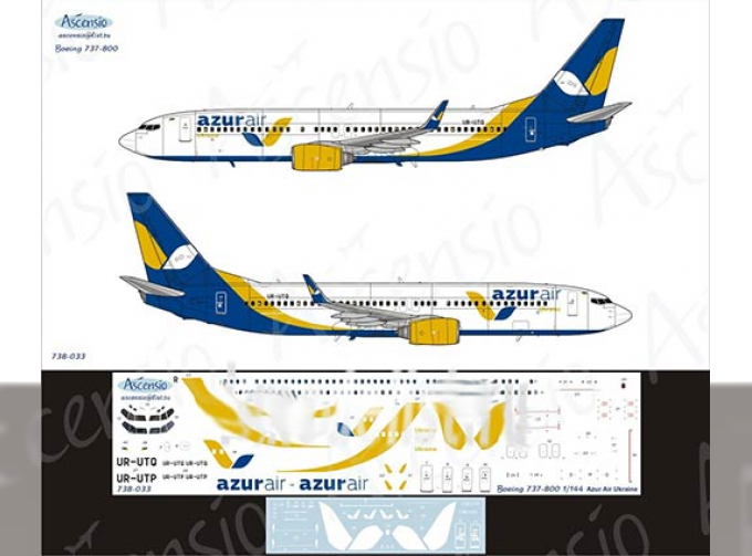 Декаль на самолет Boeing 737-800 Azur Air Ukraine