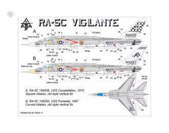 Декаль RA-5C Vigilante (RVAH-11), с тех. надписями