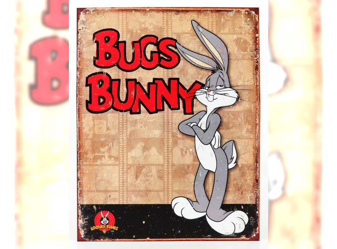 ACCESSORIES Metal Plate - Bugs Bunny, Beige Red Grey