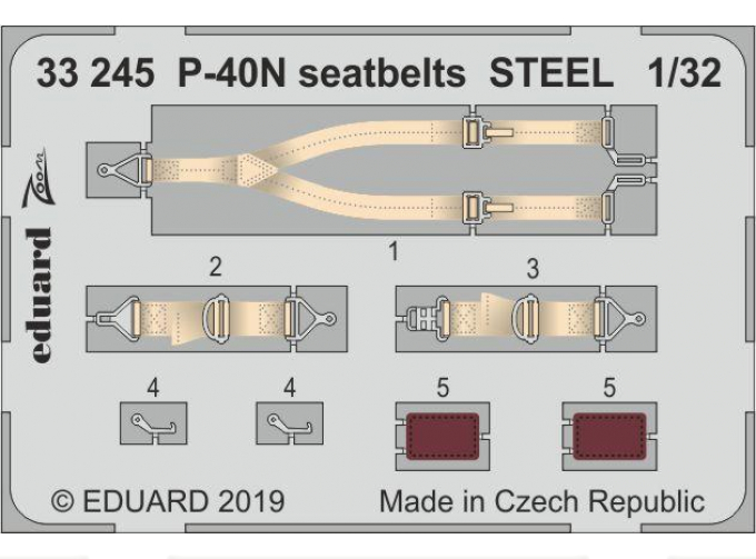 Набор фототравления для P-40N стальные ремни