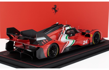 FERRARI 499p 3.0l Turbo V6 №24 Modificata Launch Version (2023) - Con Vetrina - With Showcase, Red White Black