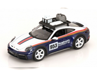 PORSCHE 911 992 №953 Rally Dakar Roughroads (2023), White Blue