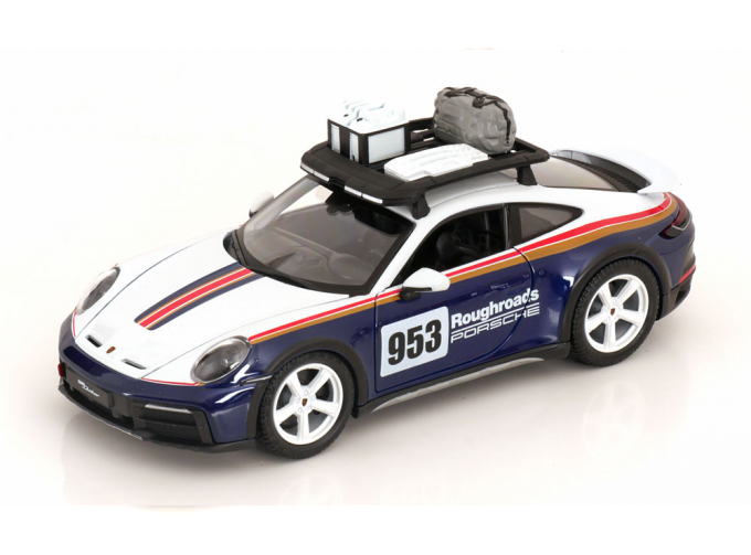 PORSCHE 911 992 №953 Rally Dakar Roughroads (2023), White Blue