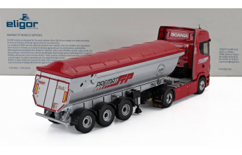 SCANIA S500 Truck Cassone Ribaltabile Premat Transports (2021), Red Silver