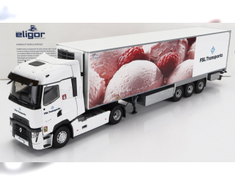 RENAULT T-line High Truck Semi-frigo Fsl Transports (2021), White Pink