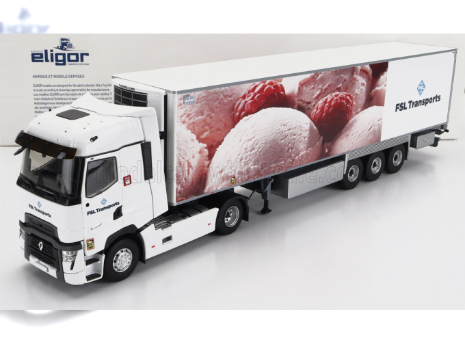 RENAULT T-line High Truck Semi-frigo Fsl Transports (2021), White Pink