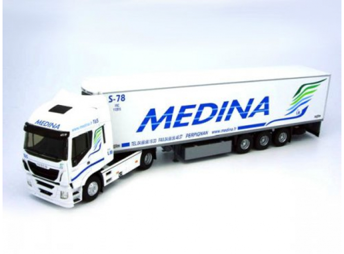 IVECO STRALIS HI-WAY с полуприцепом-рефрижератором MEDINA 2012, белый