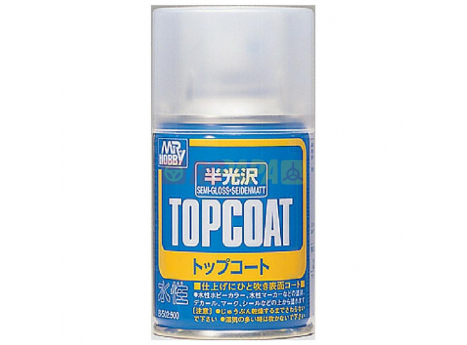 Аэрозольная краска MR.HOBBY Topcoat Semi-gloss Spray 86 мл (в баллоне)