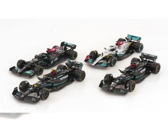 MERCEDES-BENZ Set 4 modelcars W12-W14, Hamilton/Russel (2021-2023)