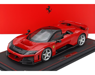 FERRARI F80 (2024) - Silver Rims - Con Vetrina - With Showcase, Rosso Corsa - Red Black