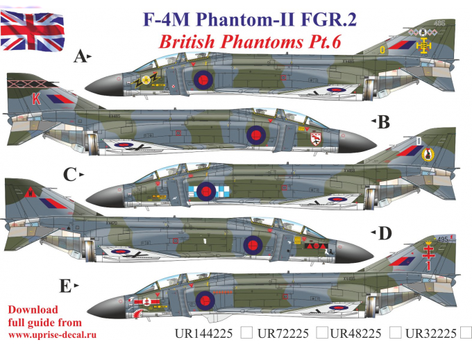 Декаль для F-4M Phantom-II FGR.2, British Phantoms Pt.6