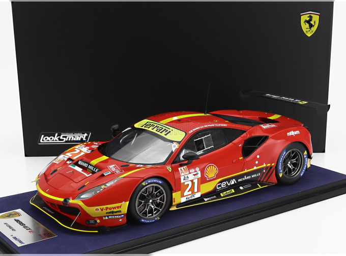 FERRARI 488 Gte Evo 3.9l Turbo V8 Team Af Corse №21 24h Le Mans (2023) Simon Mann - Ulysse De Pauw - Julien Piguet, Red Yellow