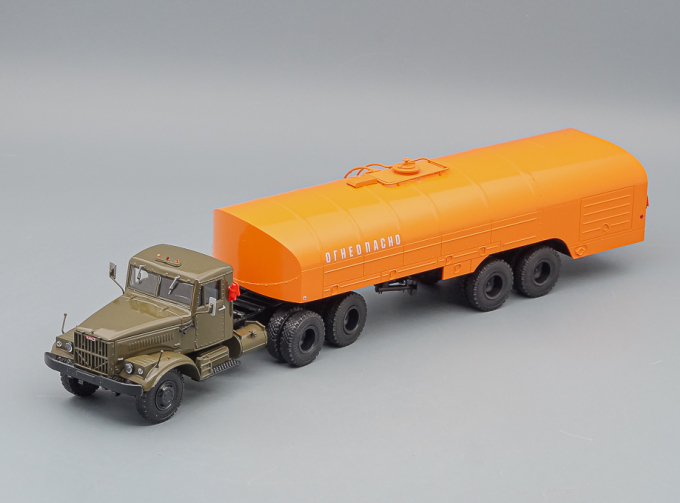 КрАЗ-258Б1 с полуприцепом ТЗ-22 (Топливозаправщик), хаки-оранжевый