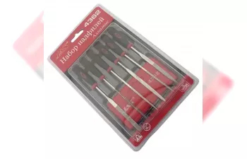 Набор надфилей с ручками, алмазные, 6 шт., блистер + чехол