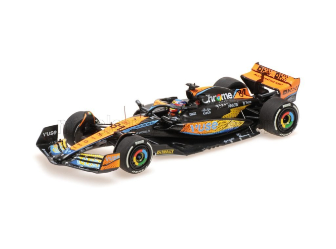 McLAREN F1 Mcl60 Team Mclaren №81 6th Abu Dhabi Gp (2023) Oscar Piastri, Orange Blue Black