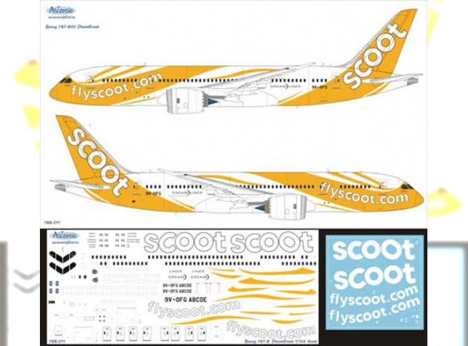 Декаль на самолет Boeing	787-9 Scoot