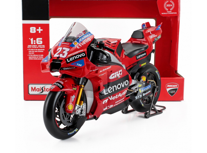 DUCATI Desmosedici Gp24 Team Lenovo №23 Motogp Season (2024) Enea Bastianini, Red