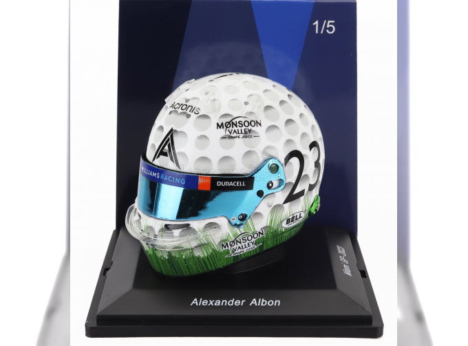 BELL HELMET F1 Casco Helmet Williams	Fw45 Team Williams Racing №23 Miami Gp (2023) Alexander Albon, White