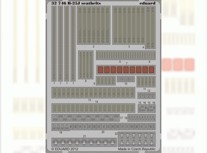 Фототравление привязные ремни B-25J seatbelts