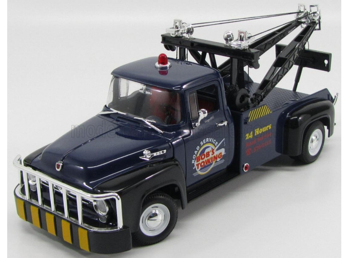 FORD F-100 Pick tow truck Breakdown Bob's towing road service (1956), blue/black