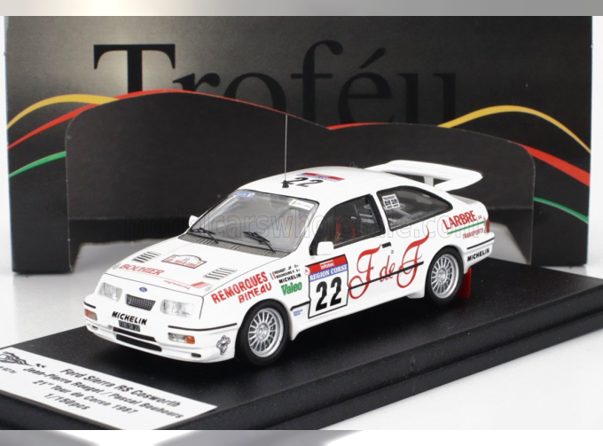 FORD Sierra Rs Cosworth №22 Rally Tour De Corse (1987) Jean Pierre Rouget - Pascal Bouhours, White Red
