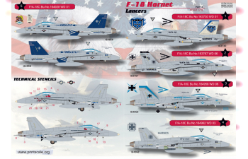 Декаль Декаль F-18 Hornet Part 3 Lancers The complete set 1,5 leaf