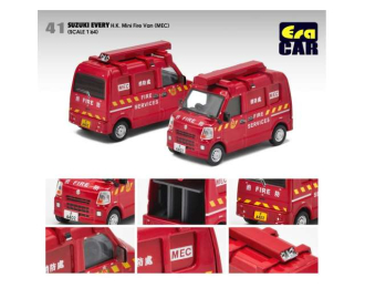 SUZUKI Every H.K. Mini Fire Van (MEC), red