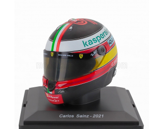 HELMET F1 Casco Helmet Carlos Sainz Team Scuderia Ferrari Mission Winnow Sf21 6th Monza Italy Gp (2021), Black Red Yellow