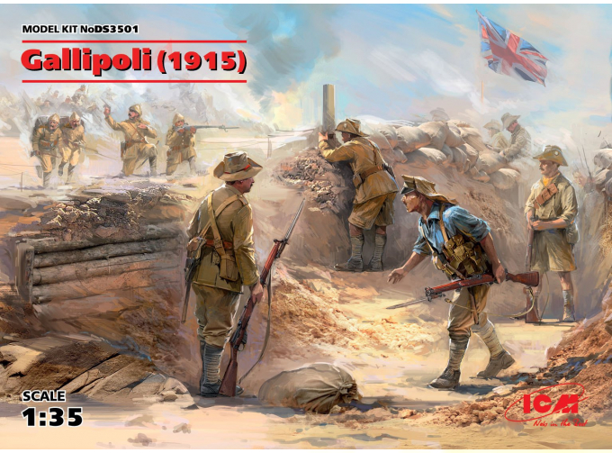 Сборная модель Gallipoli (1915) ANZAC Infantry (4 figures), Turkish Infantry (4 figures)