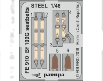 Фототравление для модели Bf 109G seatbelts STEEL