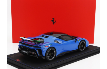 FERRARI Sf90 Xx Stradale Black Roof (2024) - Con Vetrina - With Showcase, Blu Francia - Blue Black